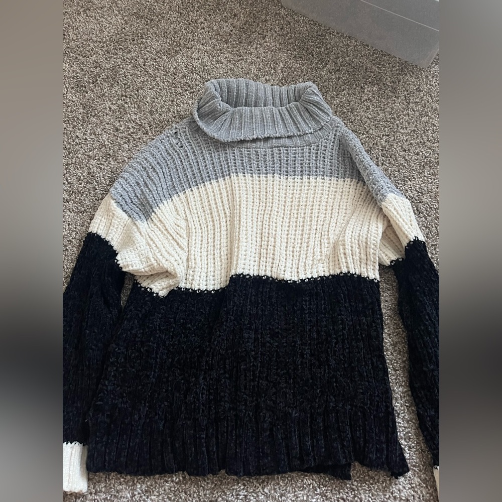 Striped turtleneck sweater size Large